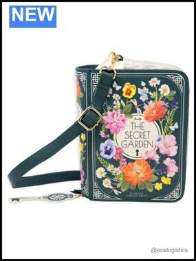 Vegan Leather Book Shaped Crossbody Bag with Adjustable Strap